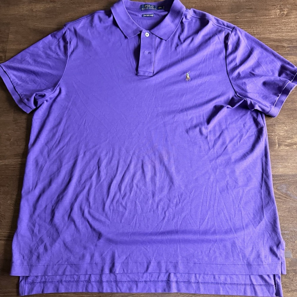 Polo Ralph Lauren Pima Soft Touch POLO Men Purple Short Sleeve Size 2XL Pony